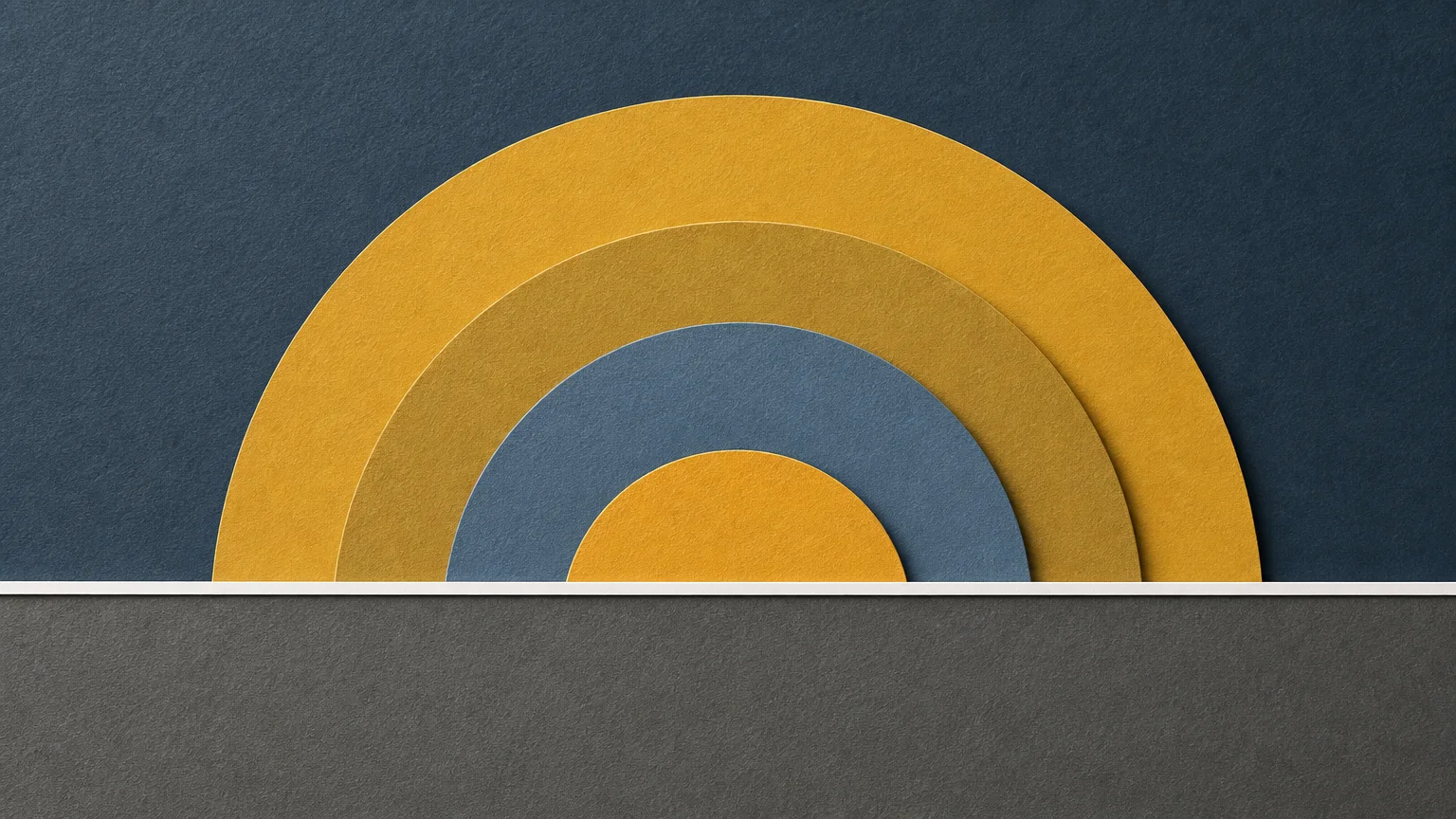 Minimalist paper art showing a steady horizontal line and rising sun-like shapes, symbolizing financial floors.