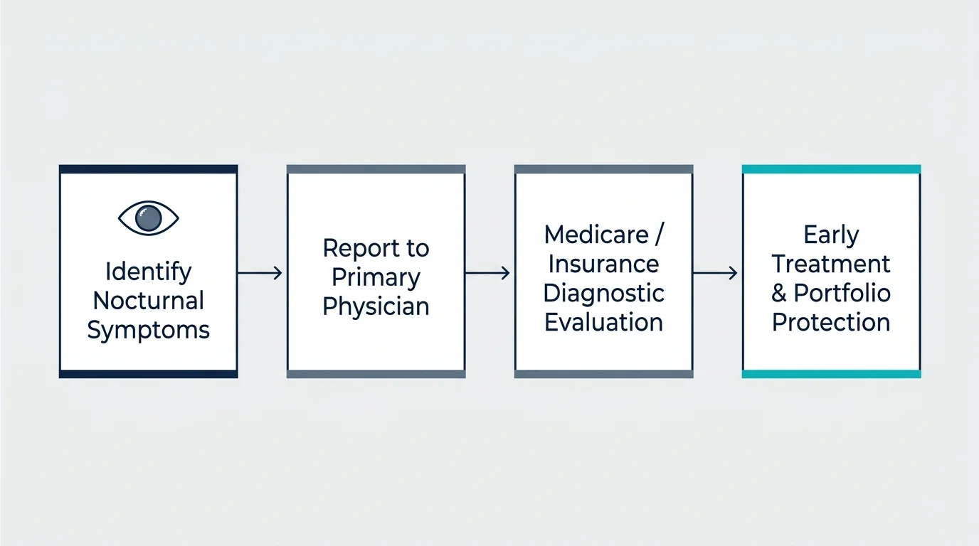 A clean flowchart outlining the steps from identifying symptoms to securing insurance-covered evaluations.