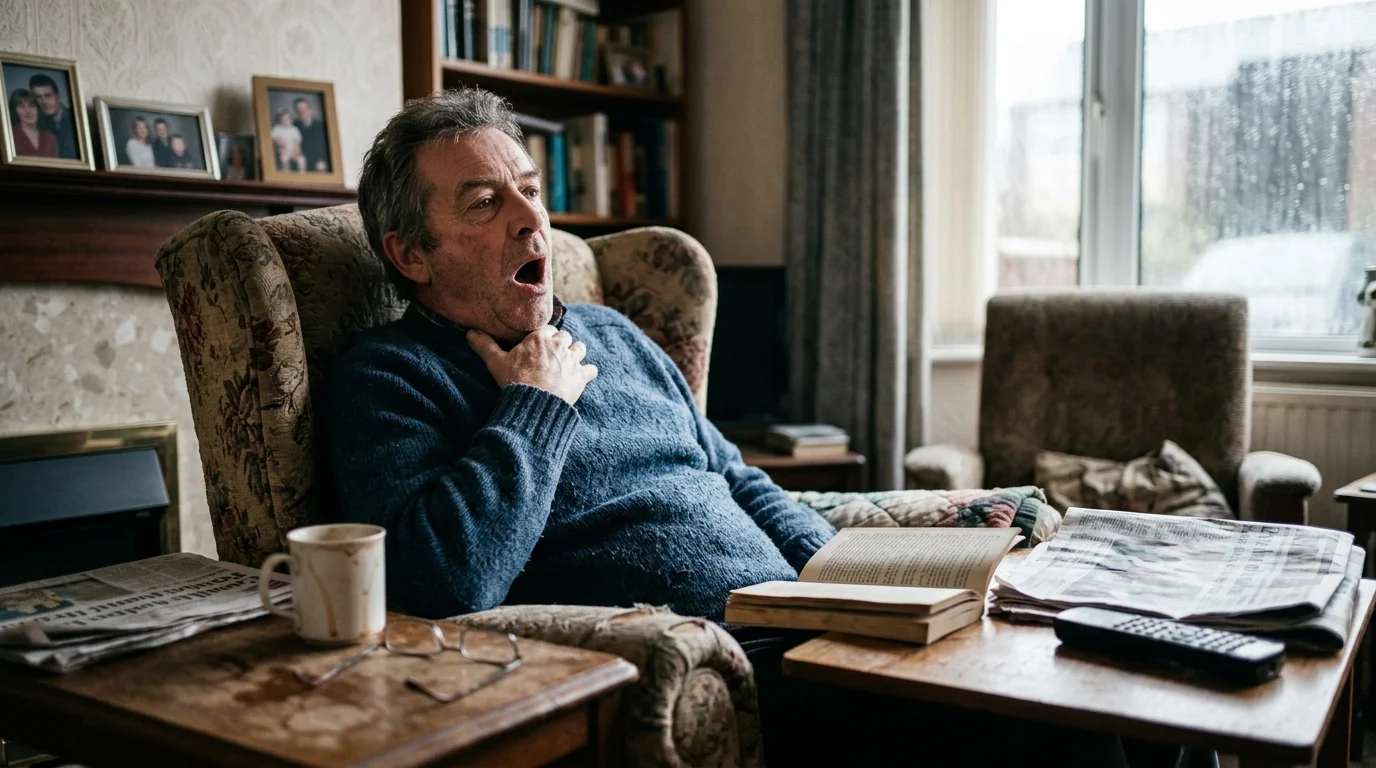 Editorial photograph illustrating: 4. Sudden Gasping, Choking, or Loud Snoring (Obstructive Sleep Apnea)